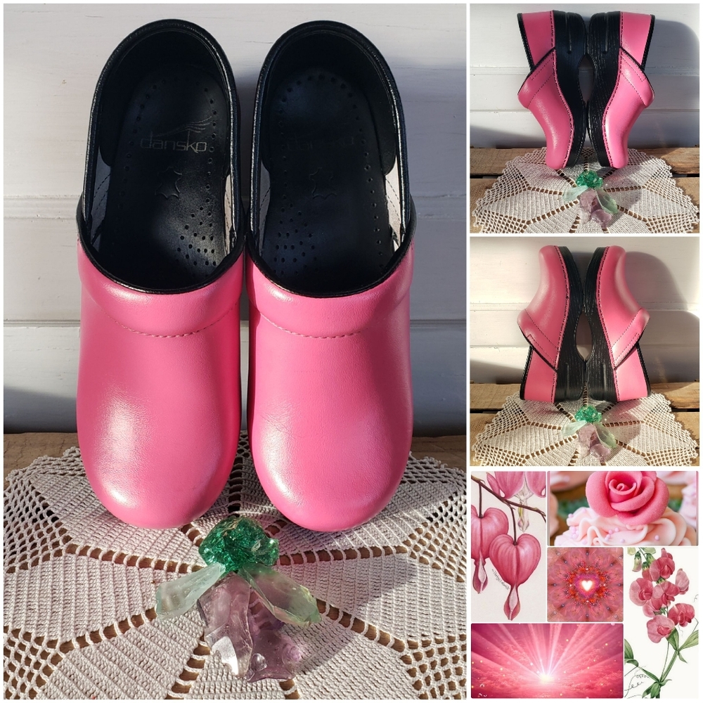 PetaL Pink Dansko Pro Clogs Azalea Floral Boho Wicked Cottage Girlhood Glinda 🌸 - Picture 9 of 14